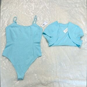 Size large American Eagle bodysuit and shrug set